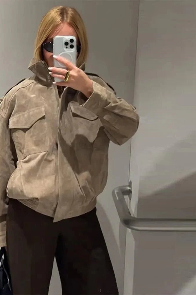 ZEYA - Sandra Suede Moto Jacket