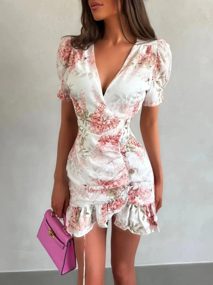 ZEYA - Sophia Floral V-Neck Mini Dress