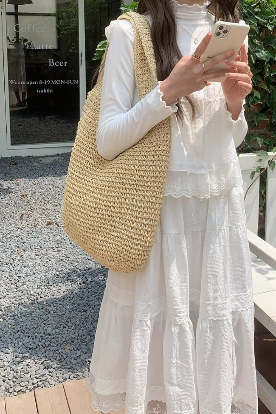 ZEYA - Svea Woven Rattan Tote Bag