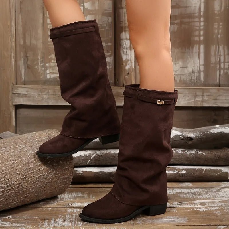 ZEYA - Teresa Faux Suede Knee High Boots