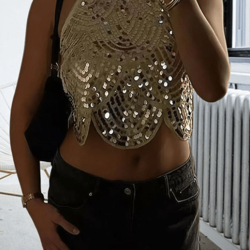 ZEYA - Valerie Sequin Halter Top