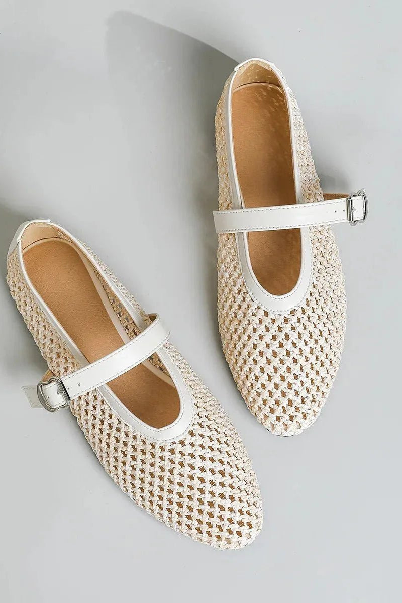 ZEYA - Veda Hollow Weave Mary Jane Flats