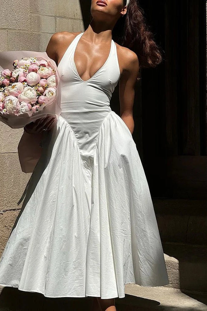 ZEYA - Ximena Deep Neck Maxi Dress