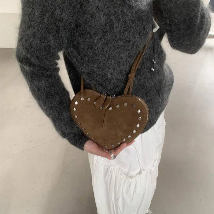 Esther Vintage Faux Suede Crossbody Bag