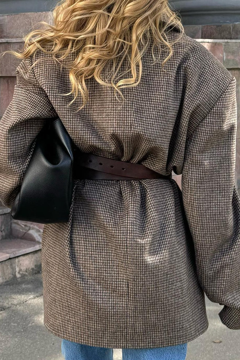 Amy strukturert tweed-kåpe