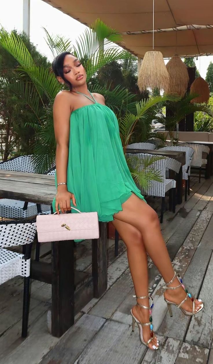Yasmin Backless Halter Mini Dress