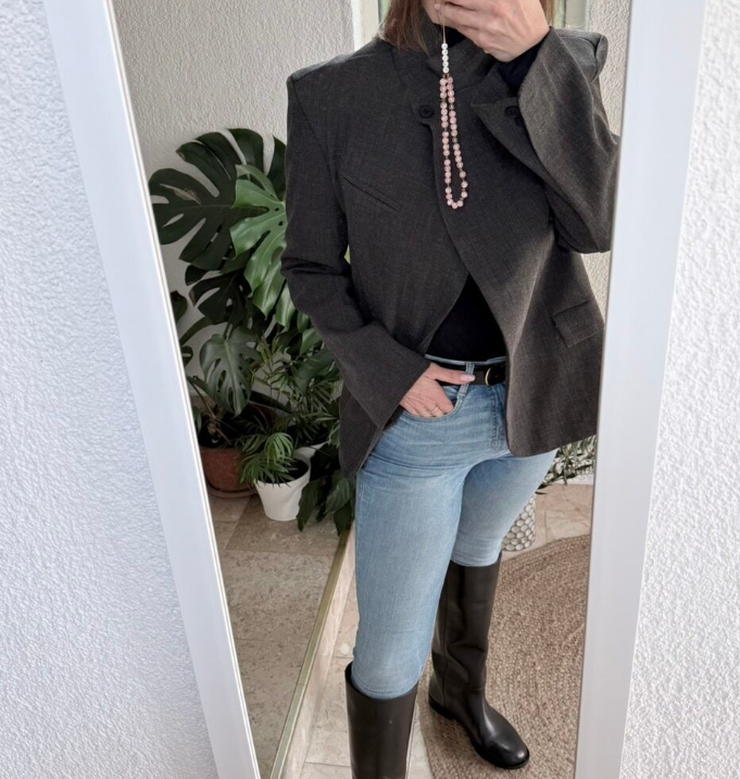 Melanie Rutete Blazer med Ståkrage