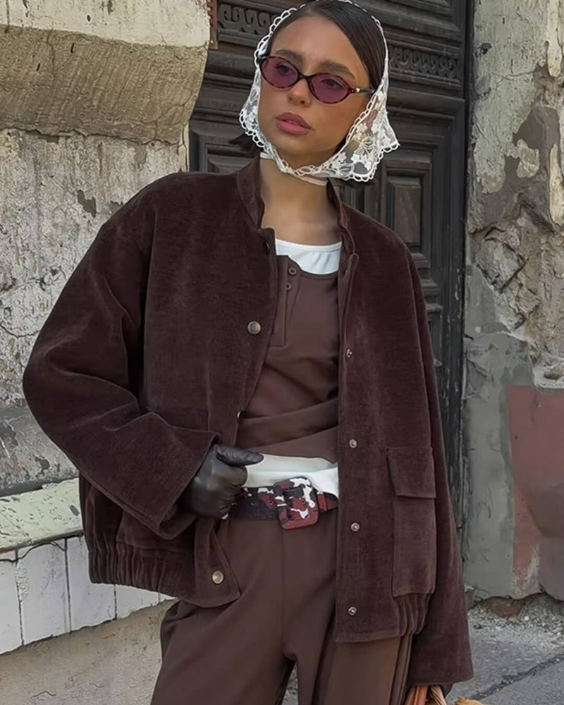 ZEYA Cassy Brown Corduroy Jacket
