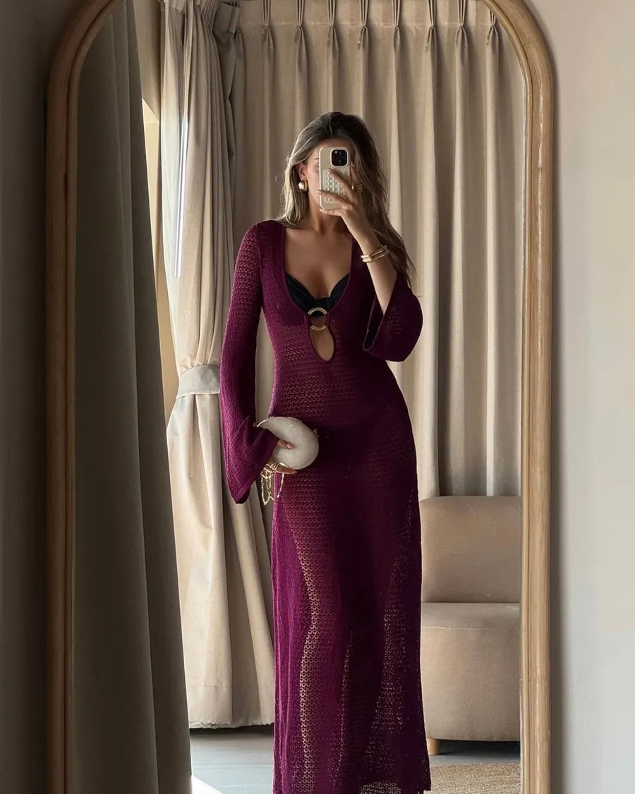 Courtney strikket bodycon strandkjole