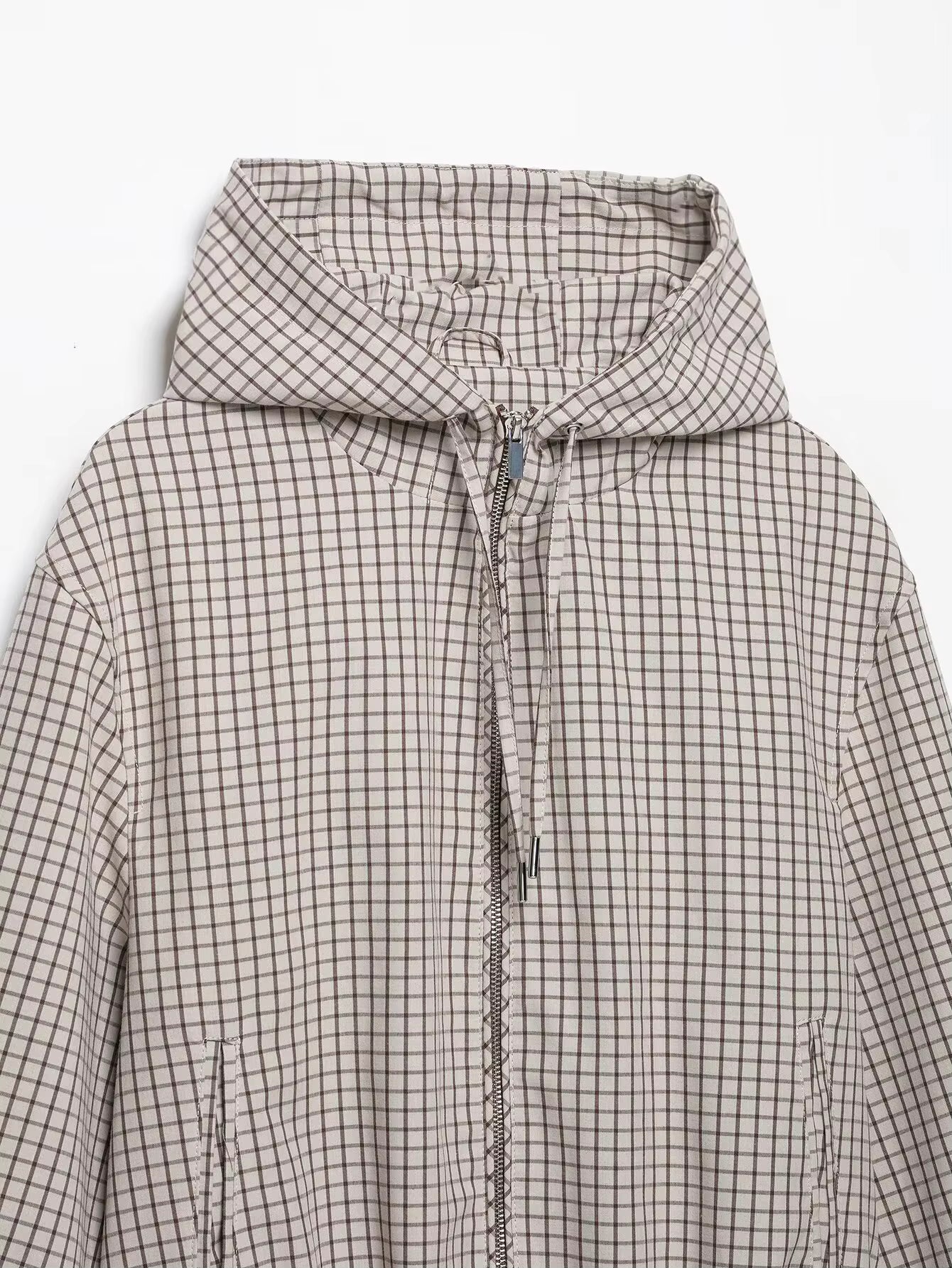 Ellie Plaid Cropped Hooded Jacket