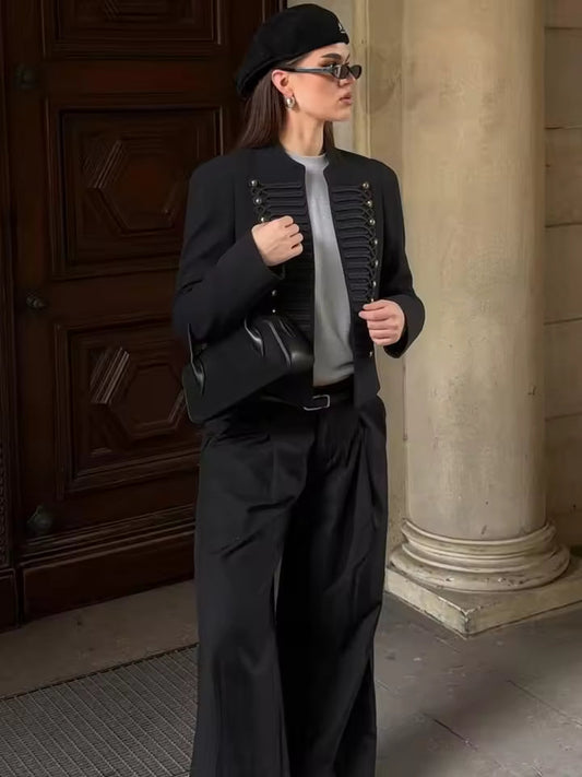 Denise militær skinnjakke