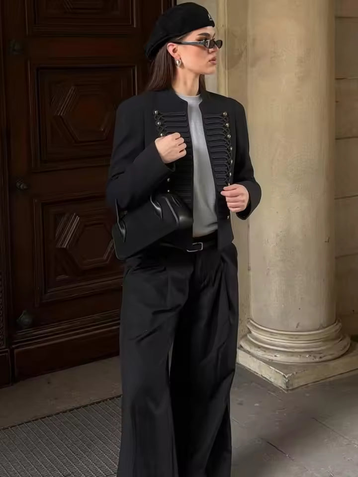 Denise militær skinnjakke