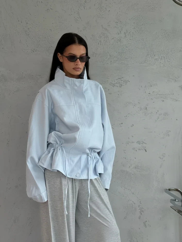 Ellen Drawstring Stand Collar Jacket