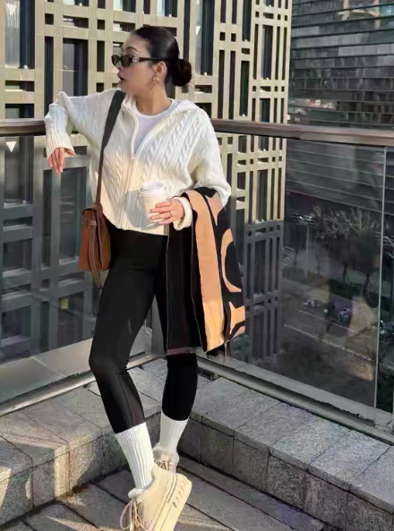 Melanie High Neck Zip Up Knit Cardigan