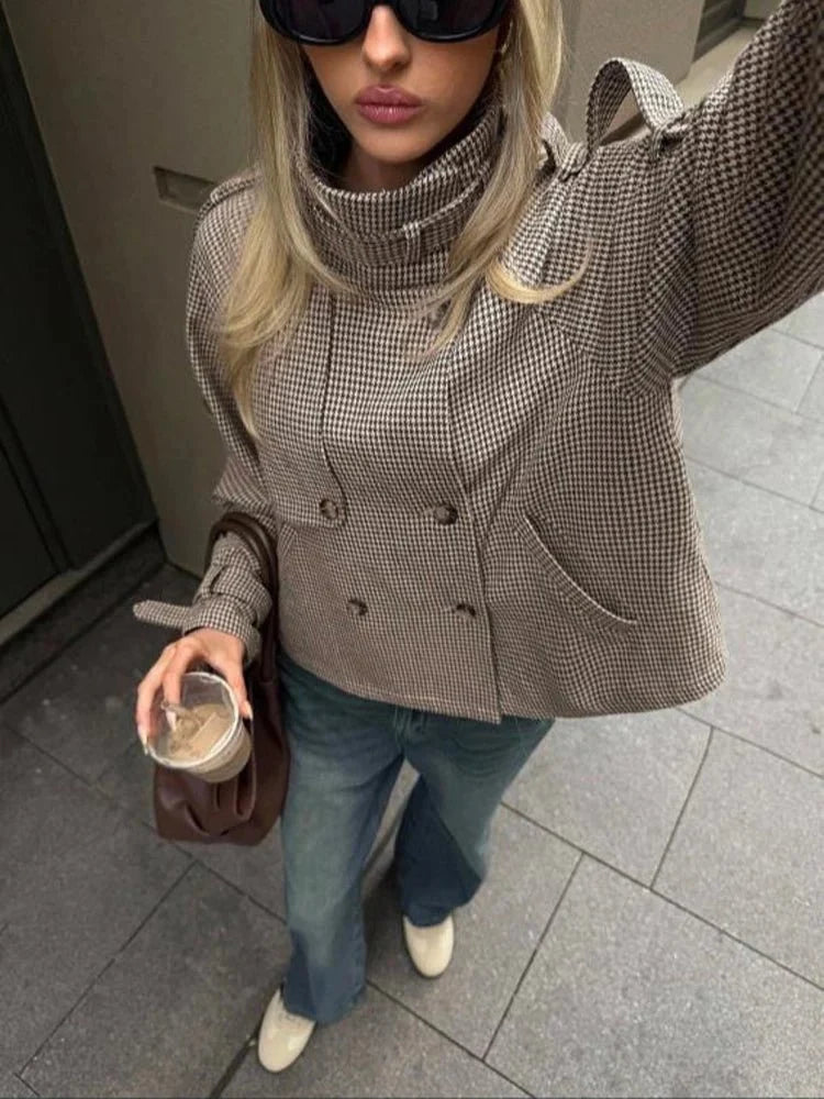 Helen Houndstooth Plaid Jacket