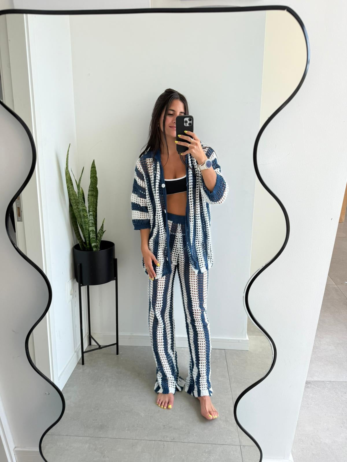Layla stripet heklet co-ord sett