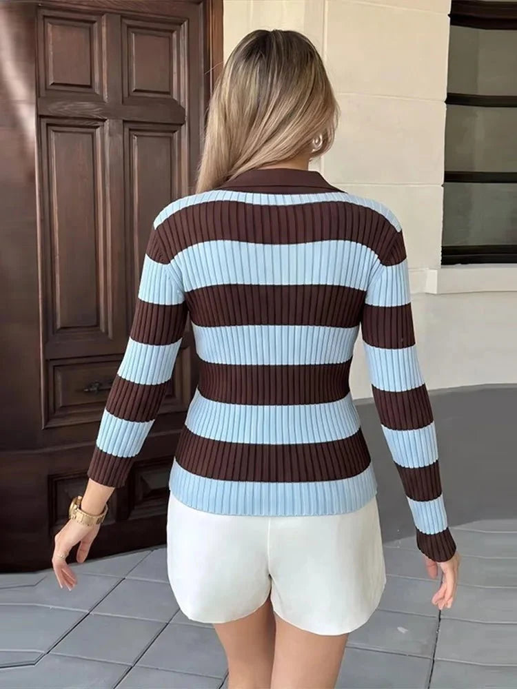 Lara Stripet Strikkegenser