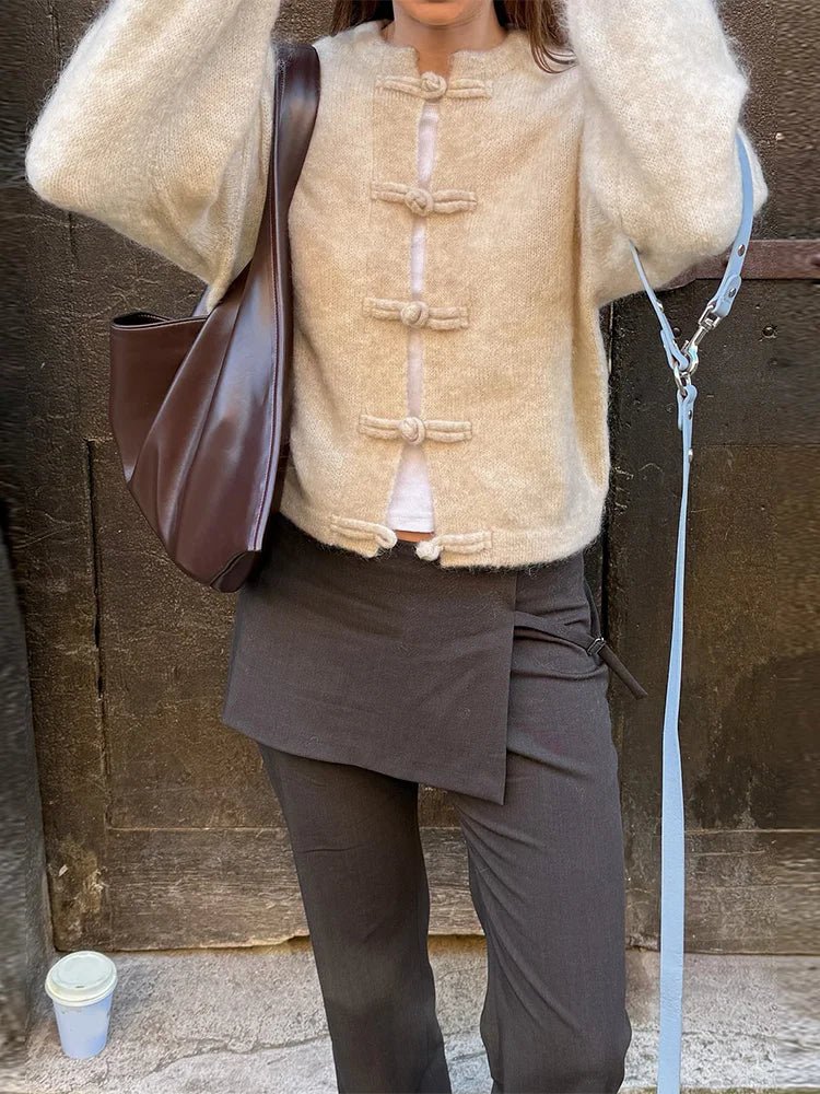 Angela Frog Knots Knitted Cardigan