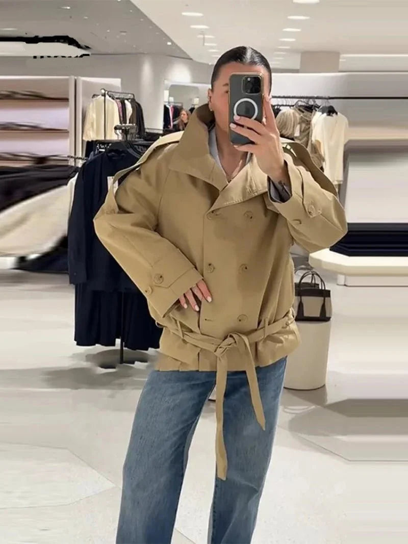 Maria Utility Trenchcoat med høy hals