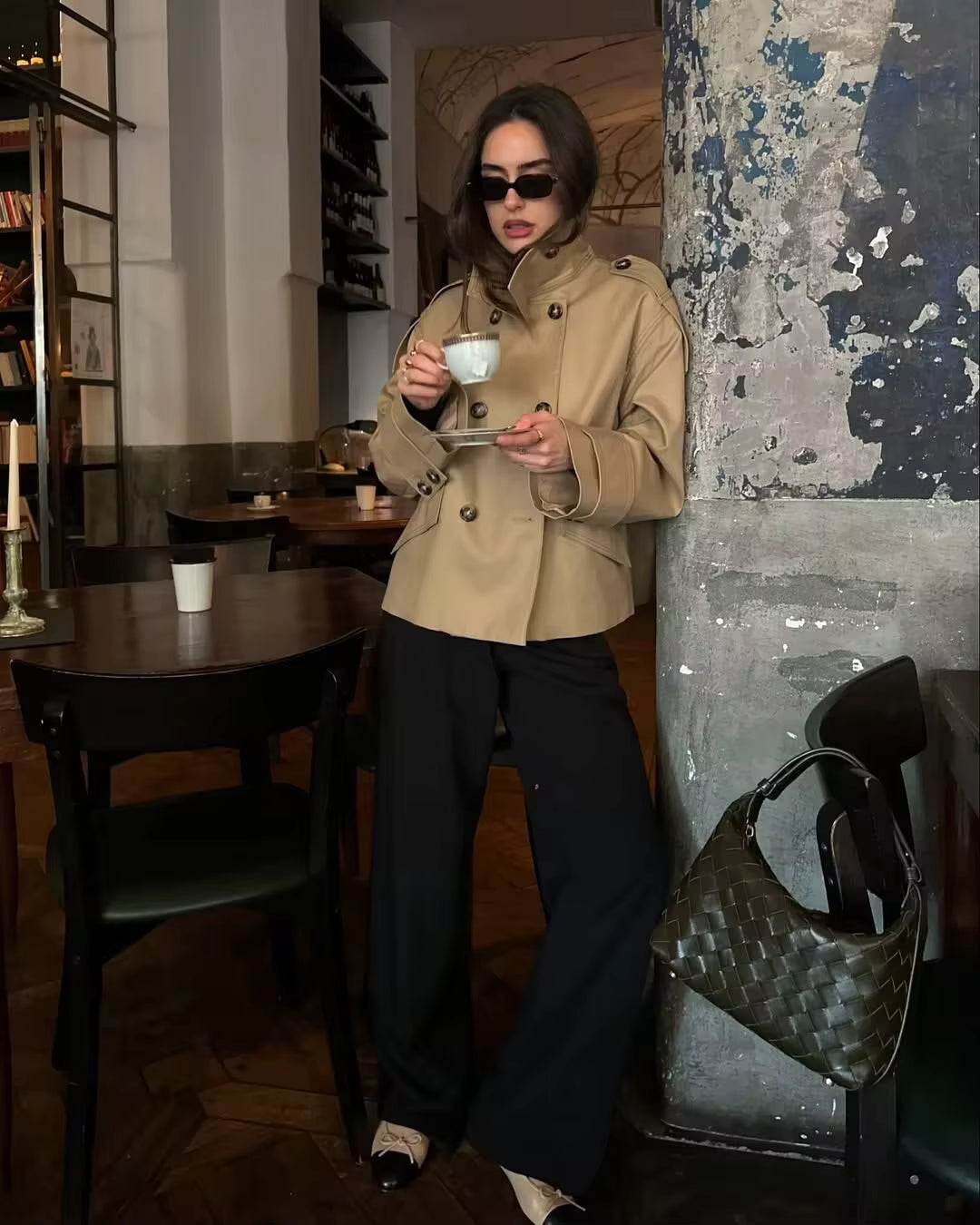 Audrey Beige dobbeltspent trenchcoat