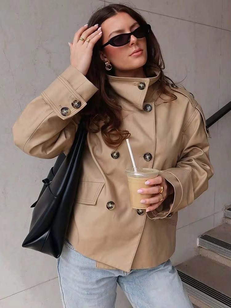 Audrey Beige dobbeltspent trenchcoat