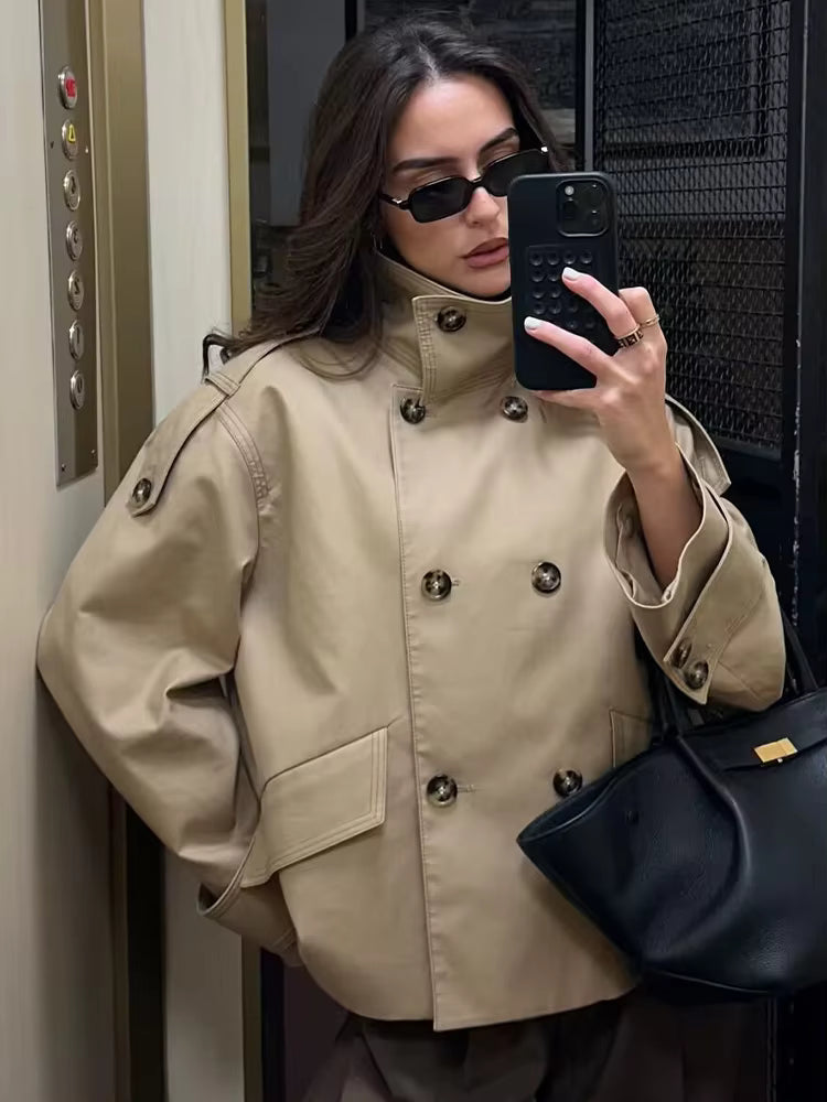 Audrey Beige dobbeltspent trenchcoat