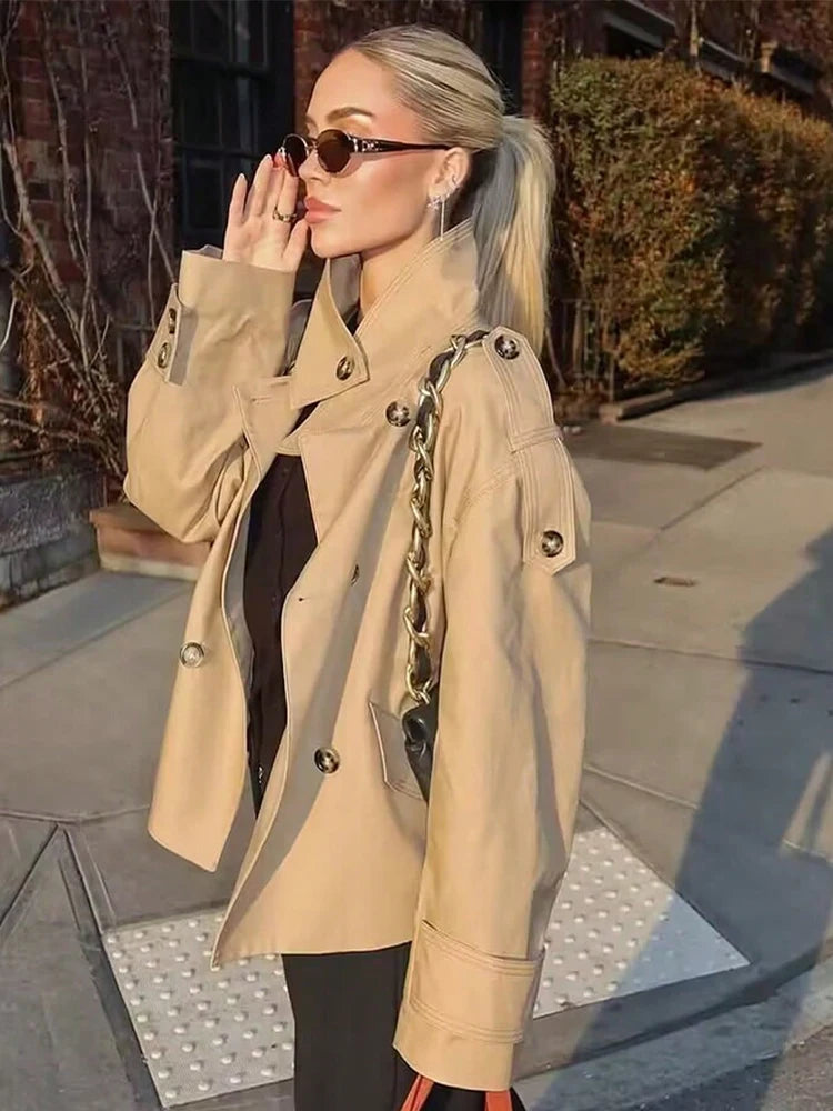 Audrey Beige dobbeltspent trenchcoat