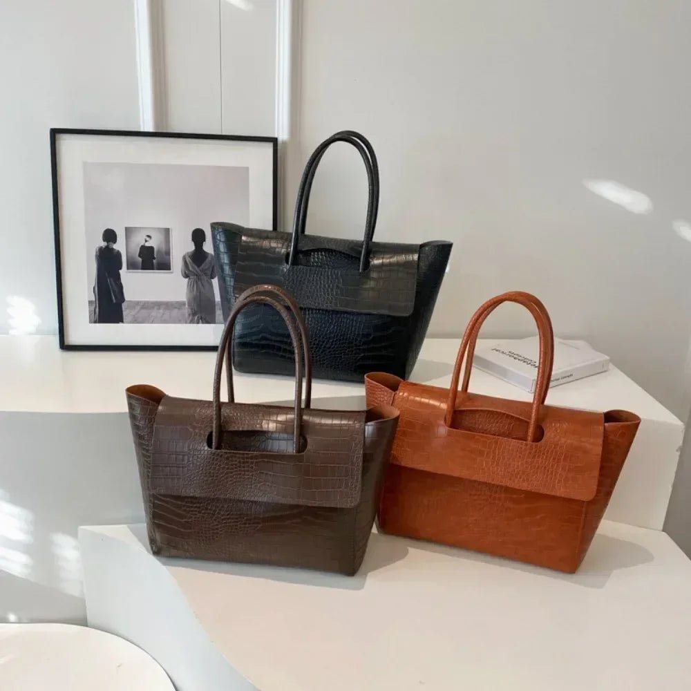 Amelia preget skinn tote