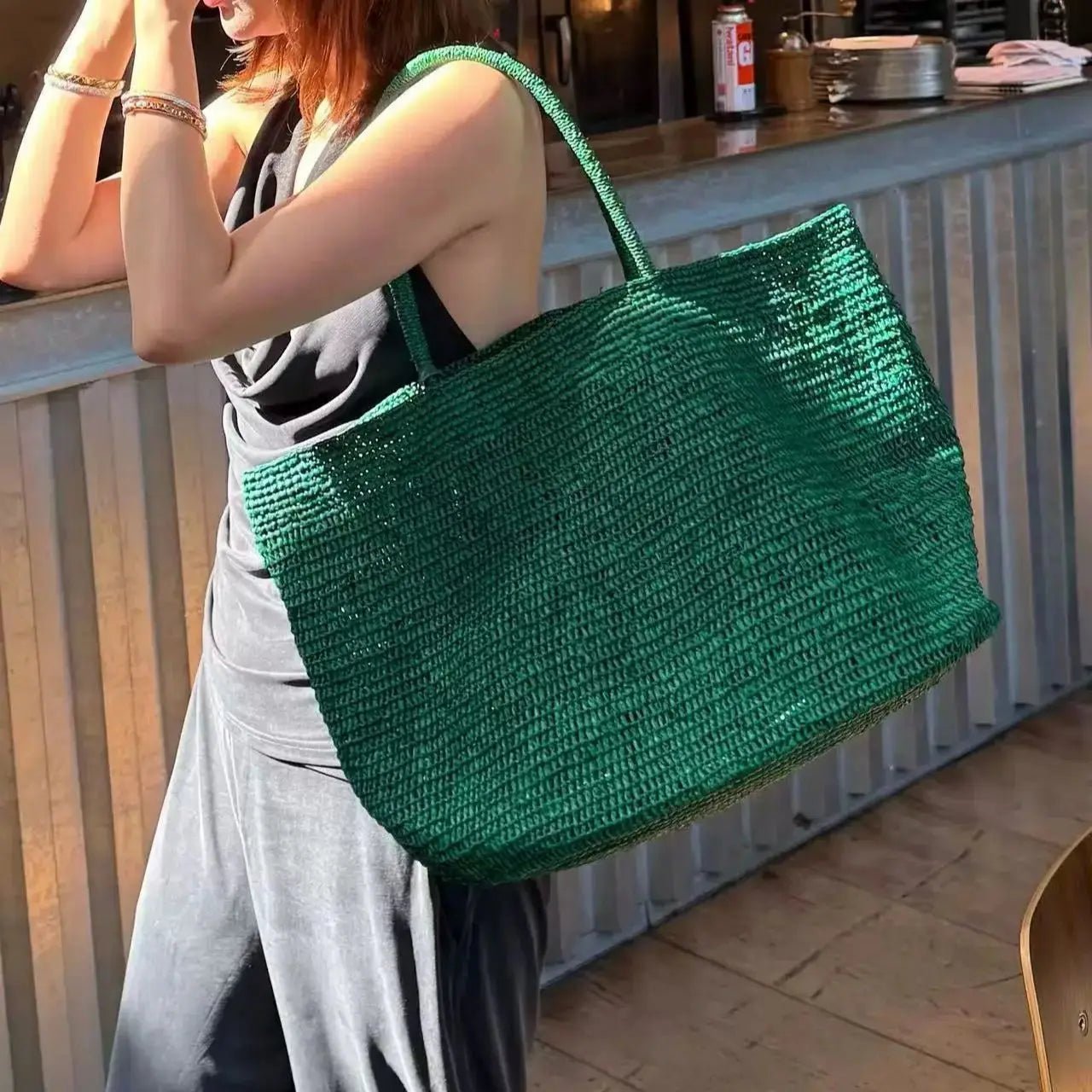 Vivienne håndvevd rotting-tote