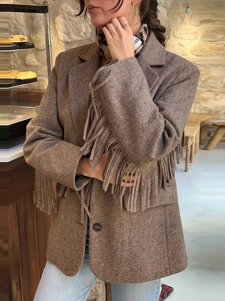 Alicia skreddersydd blazer med dusker