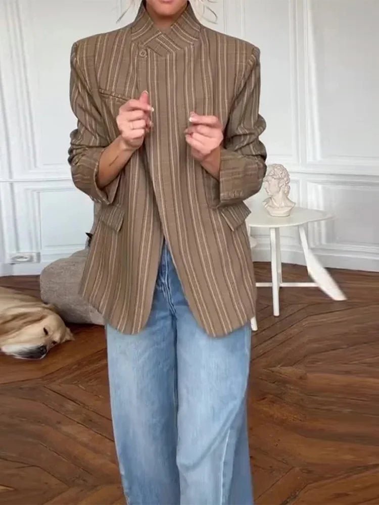 Melanie Rutete Blazer med Ståkrage
