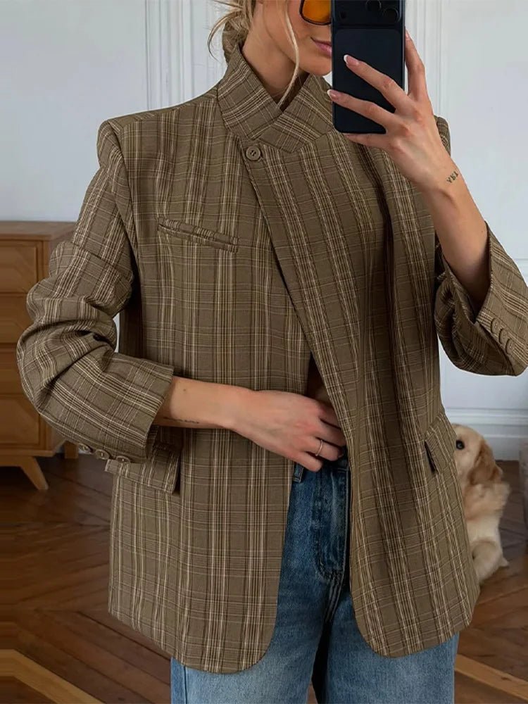 Melanie Rutete Blazer med Ståkrage