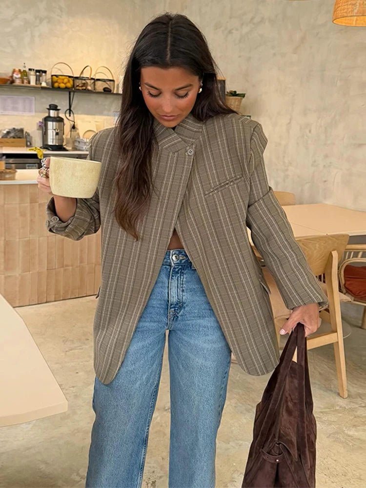 Melanie Rutete Blazer med Ståkrage