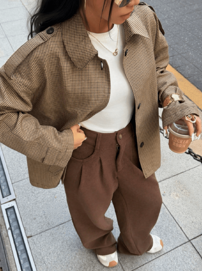Ellen blazer i hundetannsmønster