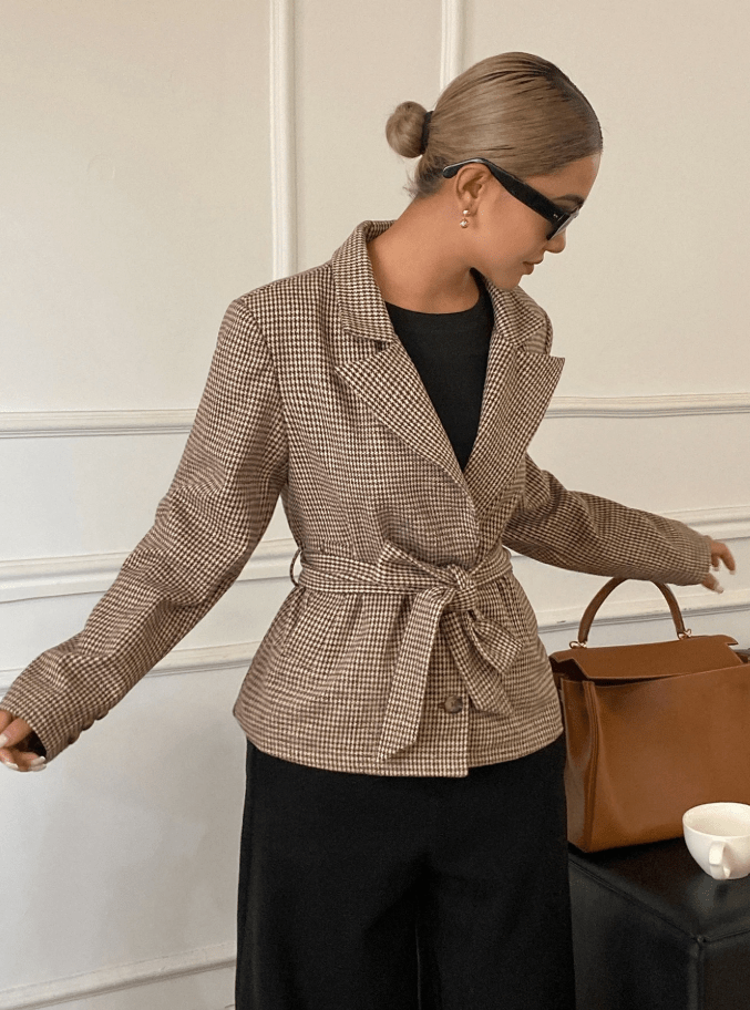 Ellen blazer i hundetannsmønster