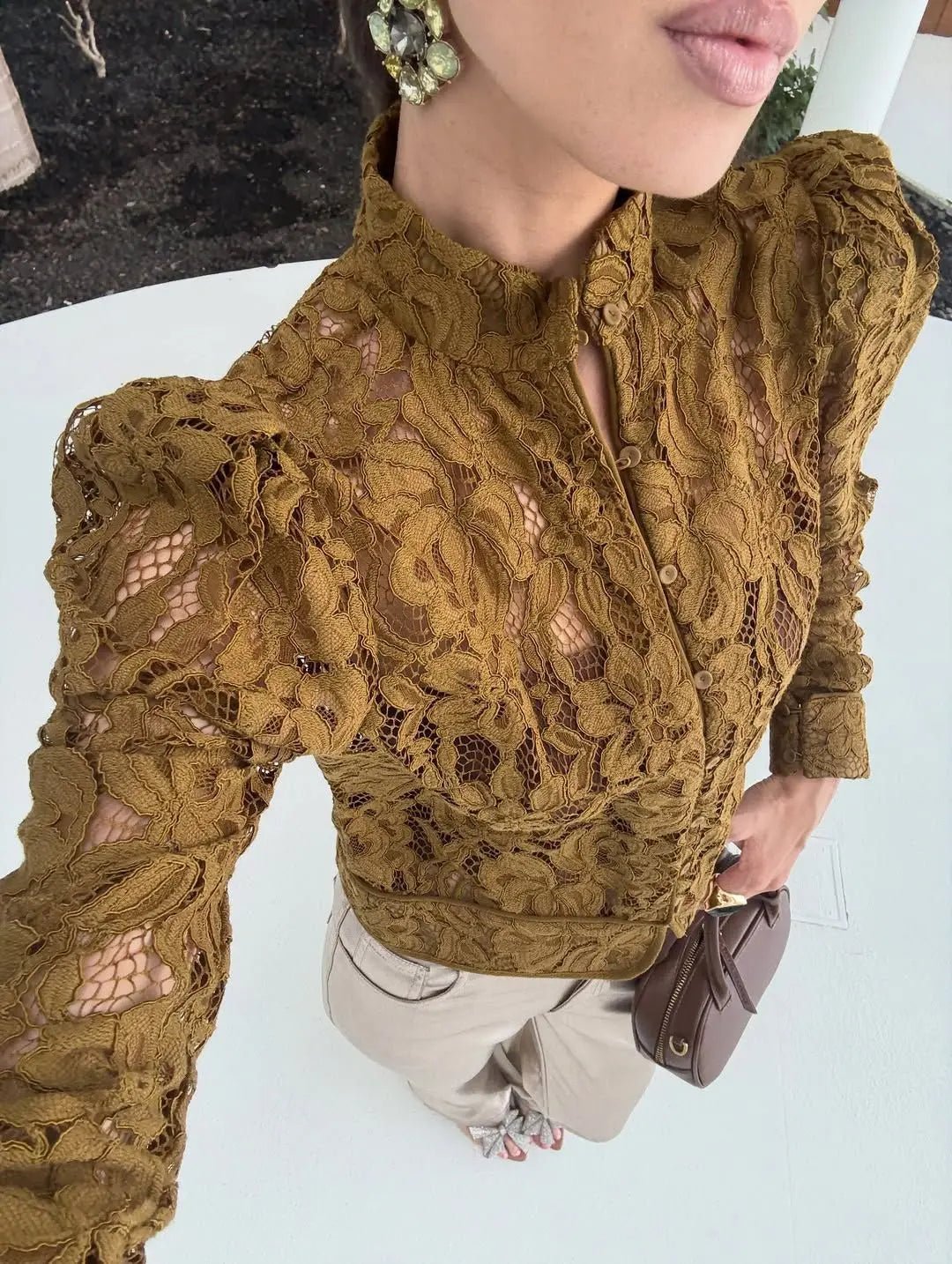 Hannah blonde gjennomsiktig bluse