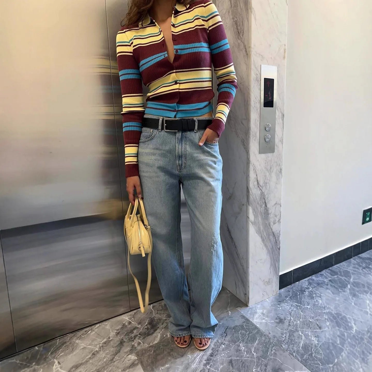 Ellie stripet strikket cardigan
