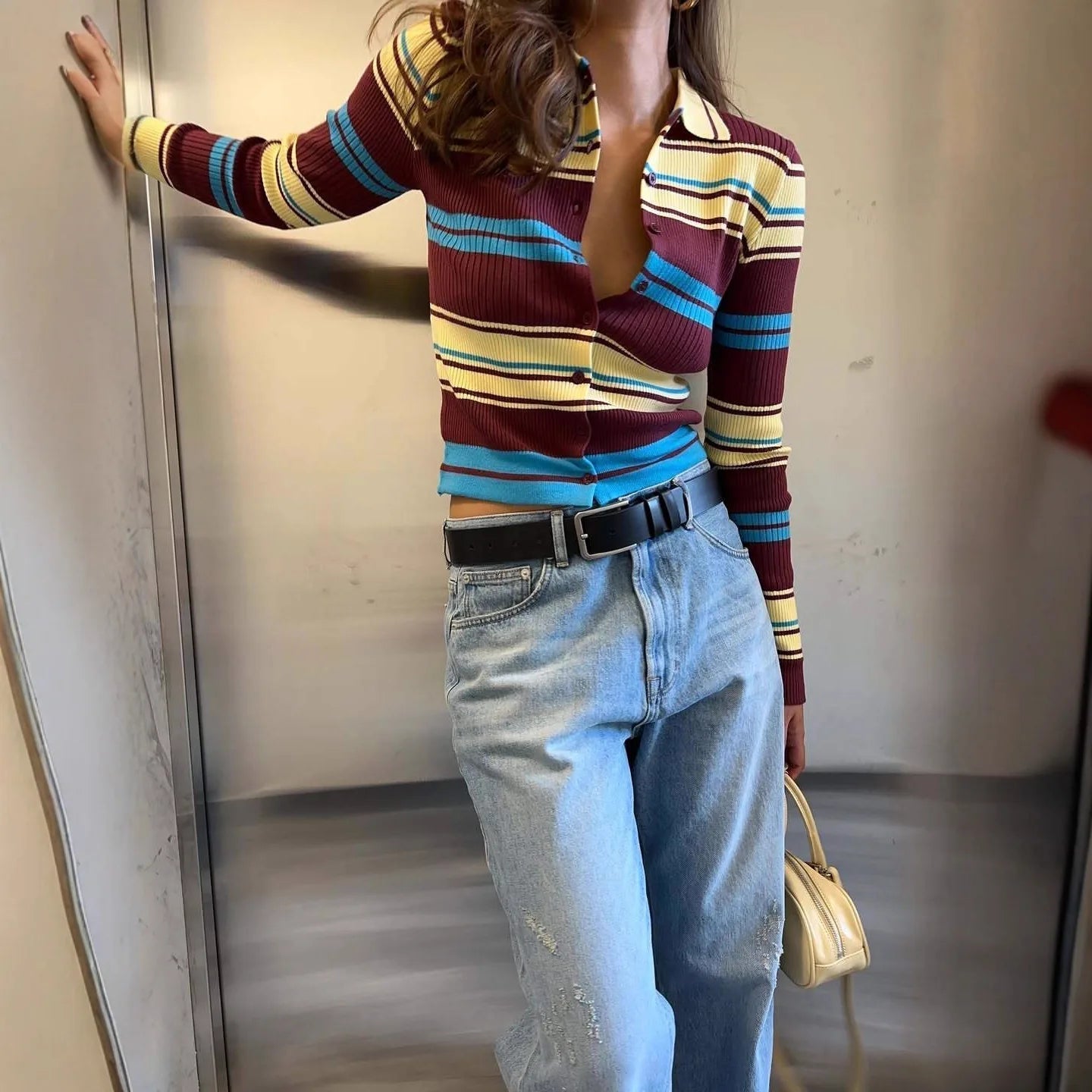 Ellie stripet strikket cardigan