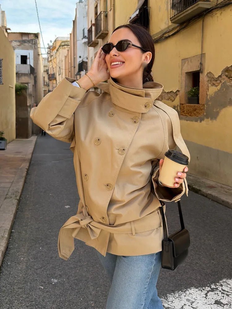 Maria Utility Trenchcoat med høy hals