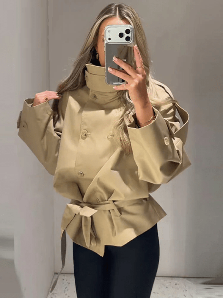 Maria Utility Trenchcoat med høy hals