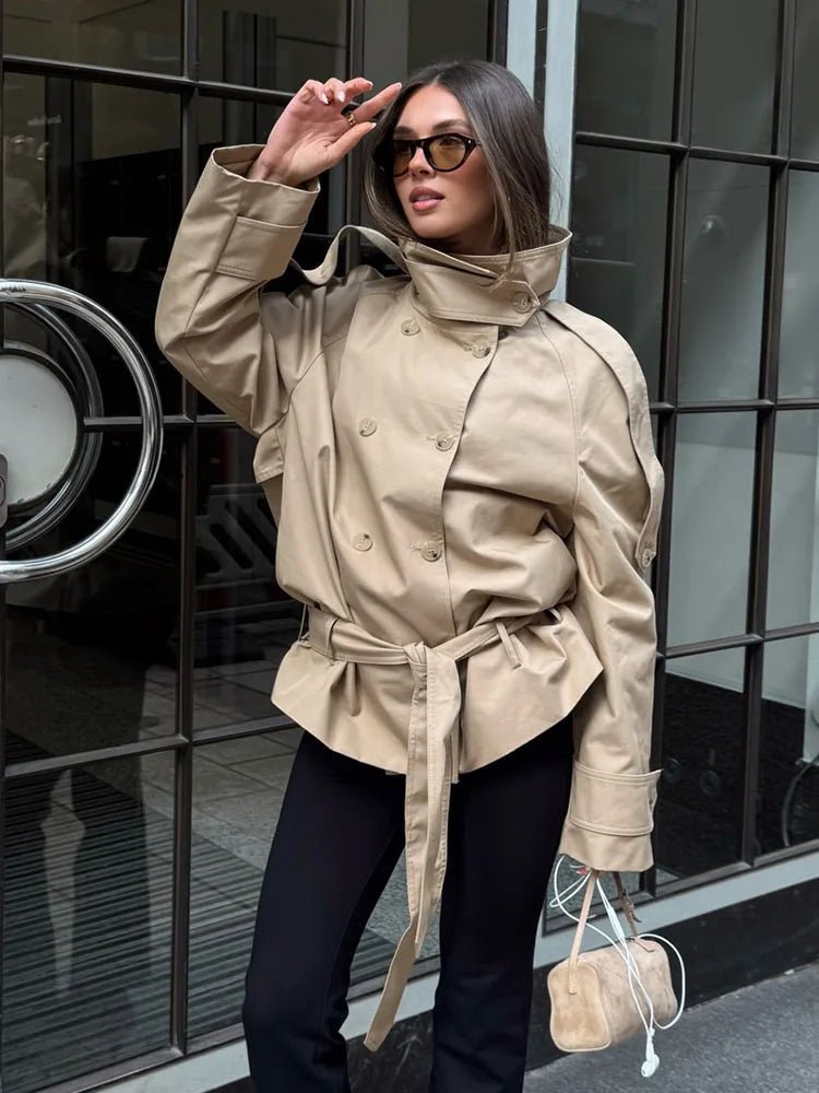 Maria Utility Trenchcoat med høy hals
