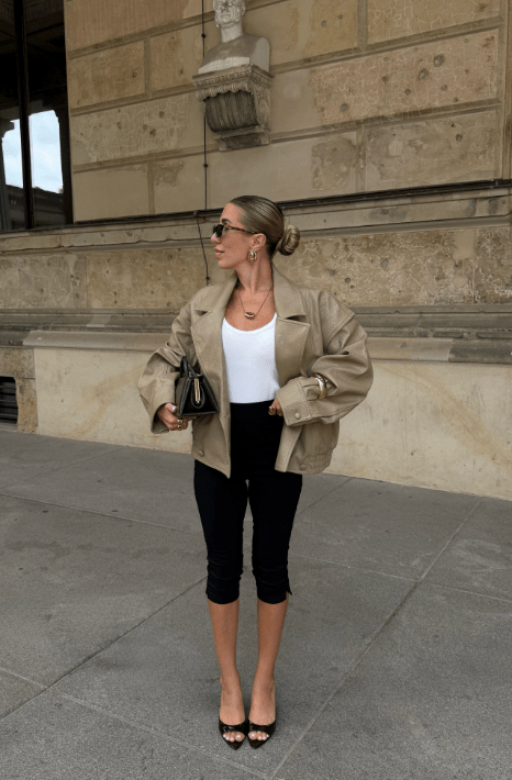 Isabel dobbeltspent kåpe i imitert skinn