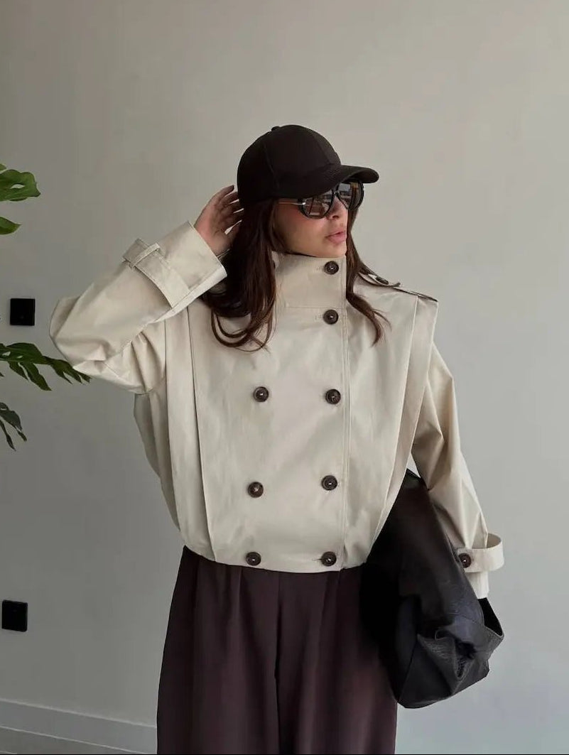 Gloria plissert trenchcoat