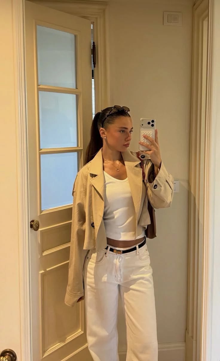 Carla cropped dobbeltspent trenchcoat