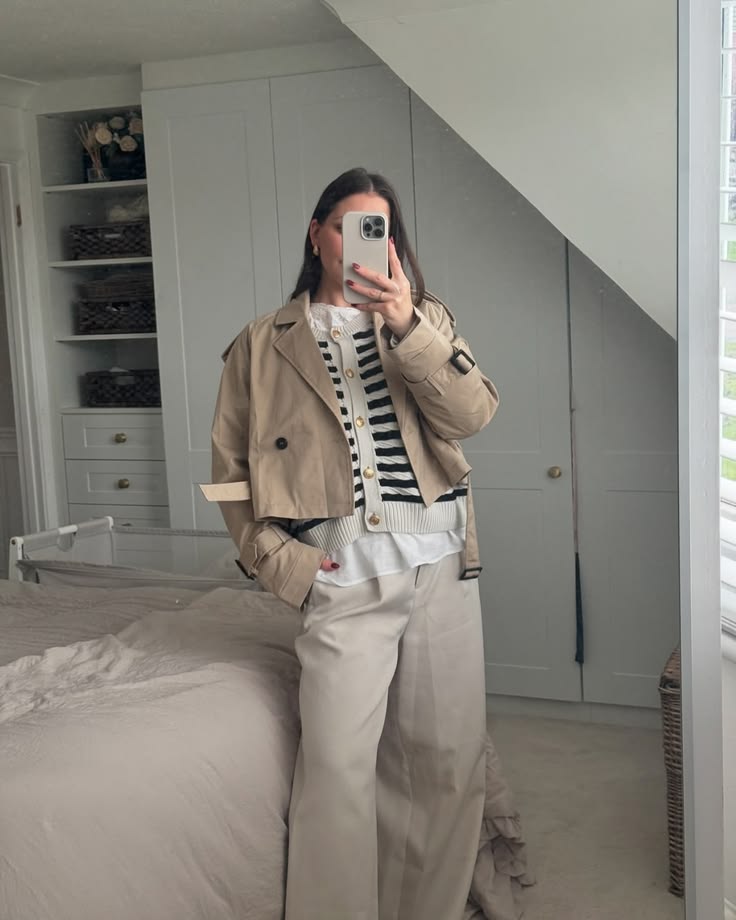 Carla cropped dobbeltspent trenchcoat