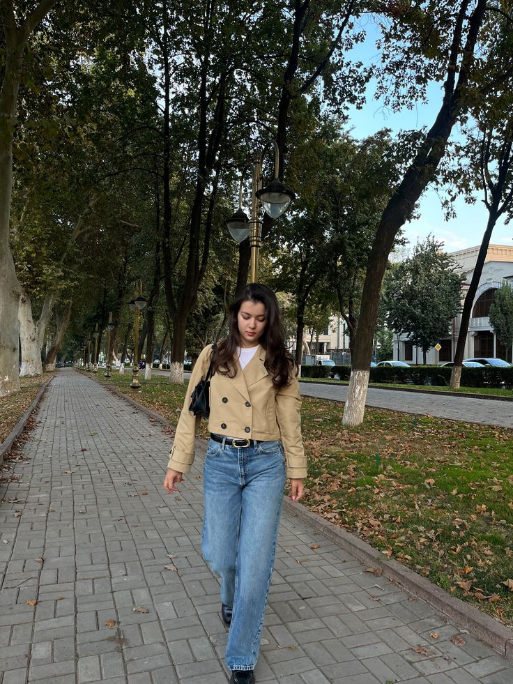 Carla cropped dobbeltspent trenchcoat