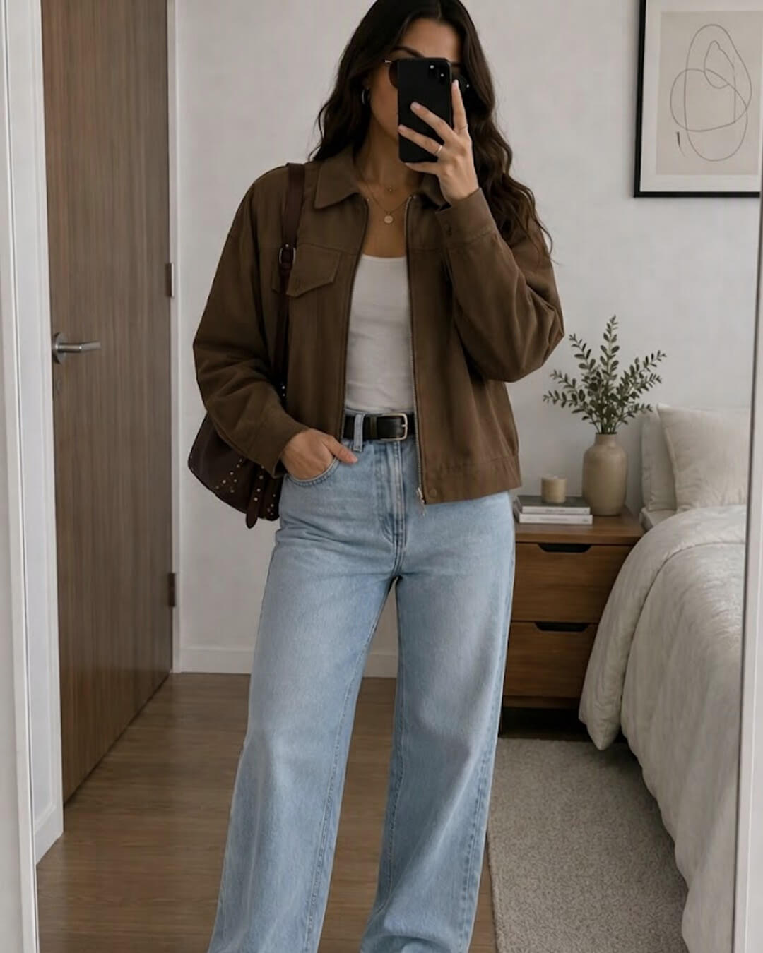 Amelie Brown Zip Jacket