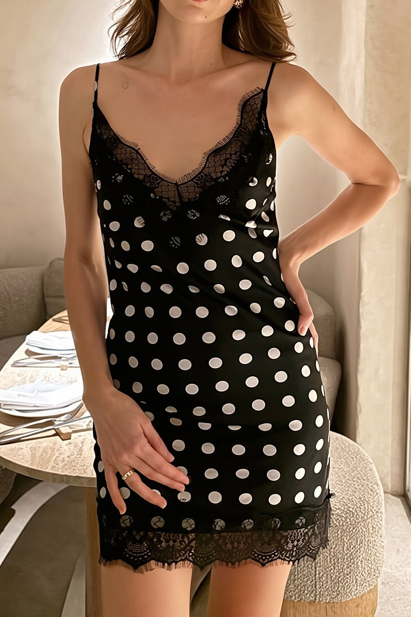 Katie Prikkete Blonde Cami Kjole