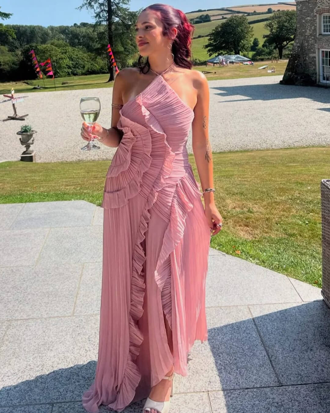 Amy halter A-linje aftenkjole
