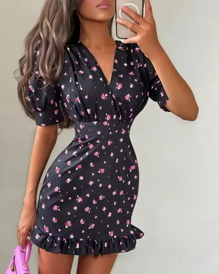 Natasha blomster mini‑kjole